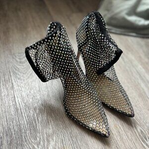 Black Diamond Fish Net Sock Boots